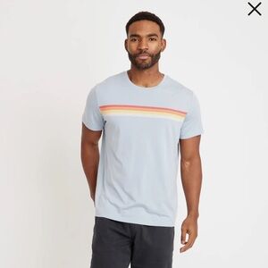 Marine Layer Light blue Tee with Multicolor Stripes